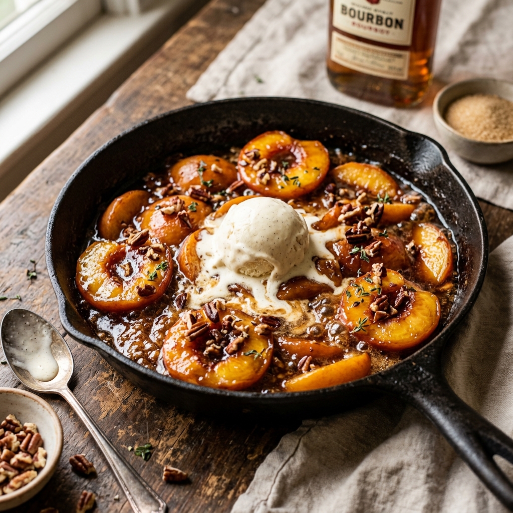 Skillet Caramelized Peaches
